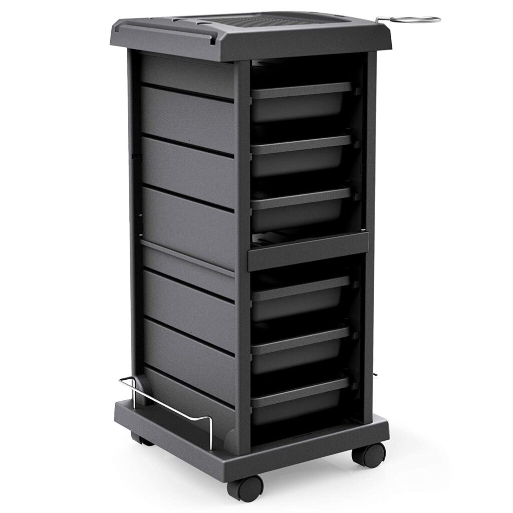 TASALON Salon Trolley Cart for Salon Station - Space Saving Salon Rolling Cart for Extra Storage - Hair Salon Beauty Storage Cart - 6-Tray Salon Cart - Multipurpose Tool Cart - Tattoo Tray - Hair Cart