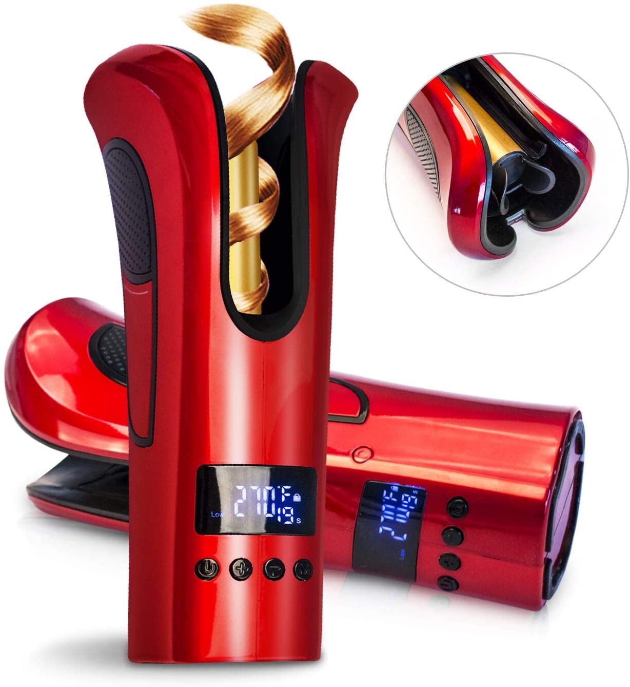 Yitrust Automatic Hair Curler Air Spin and Curl 1 Ceramic Auto Rotating Curling Iron Machine Unbound Instant Auto Curlers Temperature + Timer + LeftRight