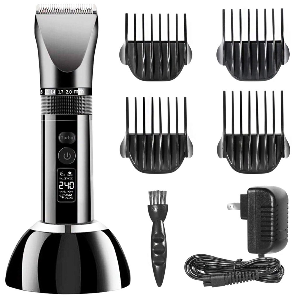 Plusdot Hair Clippers for Men Professional Cordless Men Hair Cutting Kit Hair Trimmer with LED Display Electric Wet Dry Haircut Kit Barbers Cordless&Corded Grooming Kit,3 Speeds